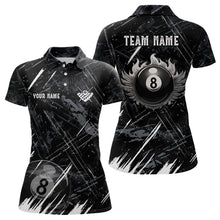 Load image into Gallery viewer, Grunge Ball 8 Billiard Polo Shirts For Women Custom Name Billiard Shirt YYD0071