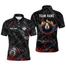 Load image into Gallery viewer, Grunge Ball 8 Billiard Polo Shirts For Men Custom Name Billiard Shirt YYD0071