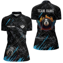 Load image into Gallery viewer, Grunge Ball 8 Billiard Billiard Women Quarter-Zip Shirts Custom Name Billiard Shirt YYD0071