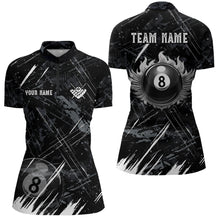 Load image into Gallery viewer, Grunge Ball 8 Billiard Billiard Women Quarter-Zip Shirts Custom Name Billiard Shirt YYD0071