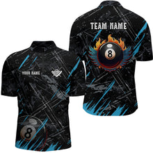 Load image into Gallery viewer, Grunge Ball 8 Billiard Billiard Men Quarter-Zip Shirts Custom Name Billiard Shirt YYD0071