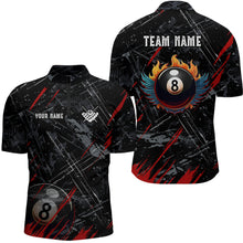 Load image into Gallery viewer, Grunge Ball 8 Billiard Billiard Men Quarter-Zip Shirts Custom Name Billiard Shirt YYD0071