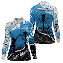 Load image into Gallery viewer, Disc Golf Abstract Grunge Womens Disc Golf Polo Shirt Custom Name And Number Disc Golf Gifts For Woman YYD0036