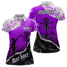 Load image into Gallery viewer, Disc Golf Abstract Grunge Womens Disc Golf Polo Shirt Custom Name And Number Disc Golf Gifts For Woman YYD0036