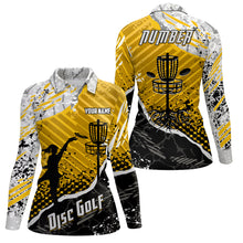 Load image into Gallery viewer, Disc Golf Abstract Grunge Womens Disc Golf Polo Shirt Custom Name And Number Disc Golf Gifts For Woman YYD0037