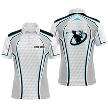 Load image into Gallery viewer, White Golf Ball Texture Golf Polo Shirts For Mens Custom Name, Patriotic Golf Gifts YYD0074