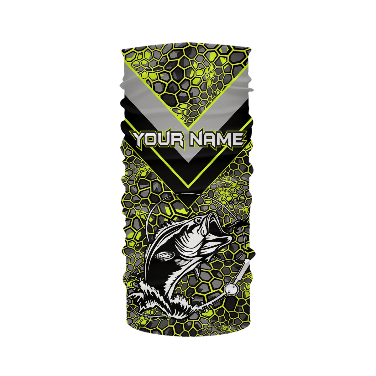 Personalized Bass Fishing Jerseys Shirts, Bass Fishing Camouflage Abstract Shirts Gift | Lime Green YYD0039