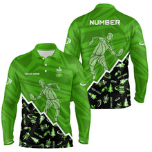 Load image into Gallery viewer, Pattern Color Mens Disc Golf Polo Shirt Custom Name &amp; Number | Blue, Green, Grey YYD0045