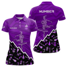 Load image into Gallery viewer, Pattern Color Womens Disc Golf Polo Shirt Custom Name &amp; Number | Pink, Purple, Red YYD0045