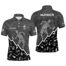 Load image into Gallery viewer, Pattern Color Mens Disc Golf Polo Shirt Custom Name &amp; Number | Blue, Green, Grey YYD0045