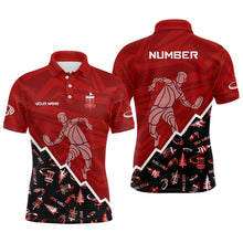 Load image into Gallery viewer, Pattern Color Mens Disc Golf Polo Shirt Custom Name &amp; Number | Pink, Purple, Red YYD0045