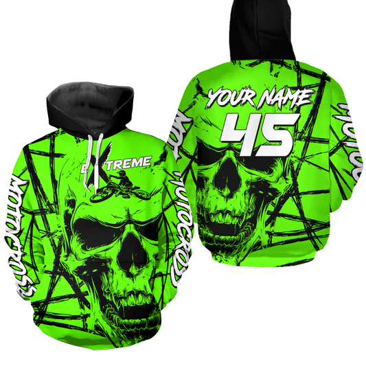 Green Motocross Hoodie Custom for Men Women Dirt Bike Racing Hoodie Riding Shirt MH159