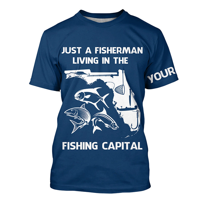Fisherman living in the Fishing Capital UV protection custom name fishing shirts A32
