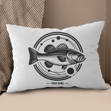 Load image into Gallery viewer, Bass fishing nets bass fish line drawing pillow gift for fisherman A63