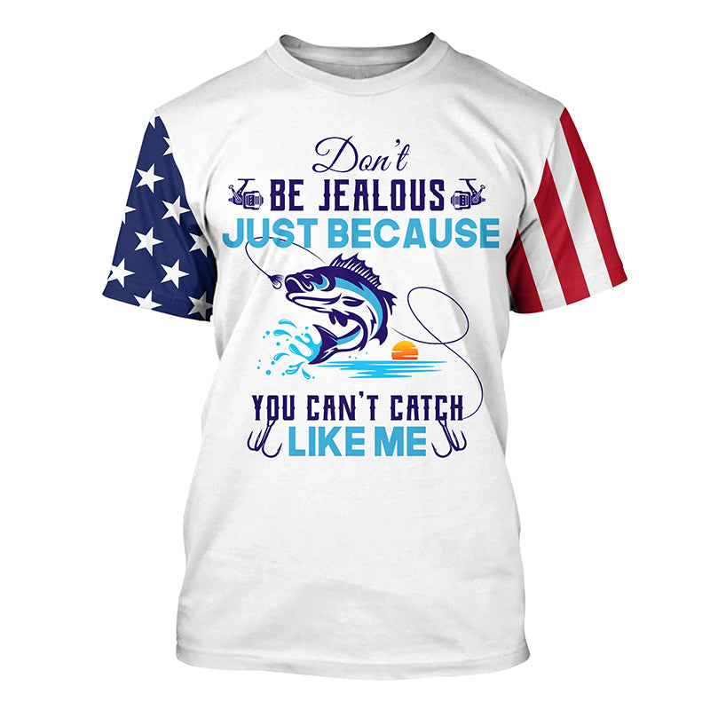Don't be jealous American flag UV protection fishing jersey for fisherman A42