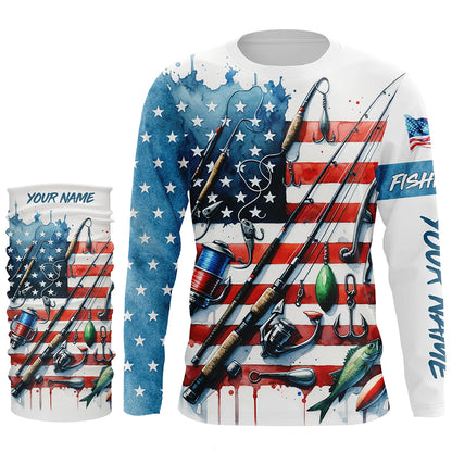 American Flag UV Protection Fishing Shirt Fishing Jersey For Fisherman A52