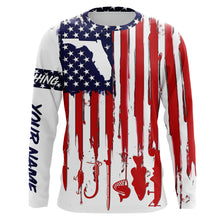 Load image into Gallery viewer, Florida America flag UV protection performance fishing shirts A33