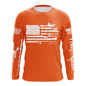 American Flag UV Protection Fishing Hunting Shirt For Fisherman Hunter A44