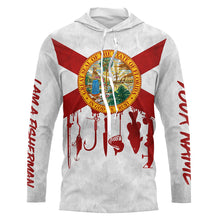 Load image into Gallery viewer, Florida flag UV protection I am a fisherman fishing shirt A24