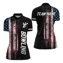 Load image into Gallery viewer, American flag bowling shirt for men and women custom bowling jersey for team Patriots bowlers shirt BL01