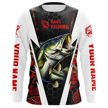 Load image into Gallery viewer, Personalized Bass Fishing jerseys, Bass Fishing Long Sleeve Fishing tournament shirts | red camo IPHW3681