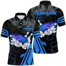 Load image into Gallery viewer, Custom Blue Bowling Polo Shirts For Men, Strike Bowling Team Jerseys Bowlers Outfits IPHW5223