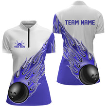 Load image into Gallery viewer, Personalized Flame Bowling Shirts For Women, Bowling Ball Custom Bowling Team Shirt IPHW5000