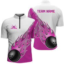 Load image into Gallery viewer, Personalized Flame Bowling Shirts For Men And Women, Bowling Ball Custom Bowling Team Shirt IPHW5000