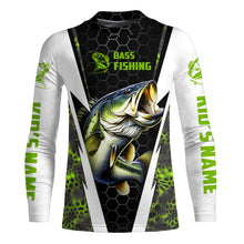 Load image into Gallery viewer, Personalized Bass Fishing jerseys, Bass Fishing Long Sleeve Fishing tournament shirts | green camo IPHW3515