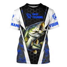 Load image into Gallery viewer, Personalized Bass Fishing jerseys, Bass Fishing Long Sleeve Fishing tournament shirts | blue camo IPHW3517