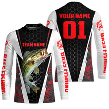 Load image into Gallery viewer, Personalized Bass Fishing Sport Jerseys, Bass Fishing Long Sleeve Tournament Shirts | Red Camo IPHW4576