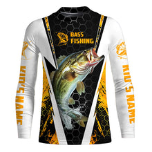 Load image into Gallery viewer, Personalized Bass Fishing Sport Jerseys, Bass Fishing Long Sleeve Tournament Shirts | Yellow Camo IPHW4406