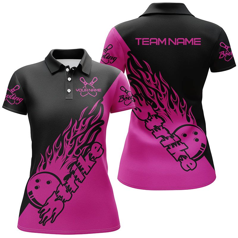 Custom Bowling Shirts For Women, Bowling Team Shirts Bowling Strike | Pink IPHW5172