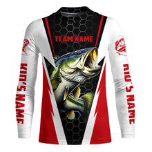 Load image into Gallery viewer, Custom Bass Fishing jerseys for Fishing team, Largemouth Bass Long sleeve Fishing Shirts | red IPHW3549