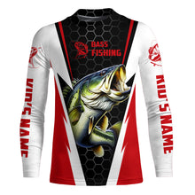 Load image into Gallery viewer, Personalized Bass Fishing jerseys, Bass Fishing Long Sleeve Fishing tournament shirts | red IPHW3400