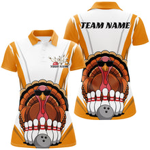 Load image into Gallery viewer, White And Yellow Custom Funny Thanksgiving Turkey Ladies Bowling Shirts Bowling Team Outfit IPHW7884