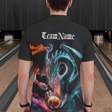 Load image into Gallery viewer, Blue Smoke Custom Dragon Bowling Team Polo Shirts For Men, Dragon Bowling Tournament Shirt IPHW8323