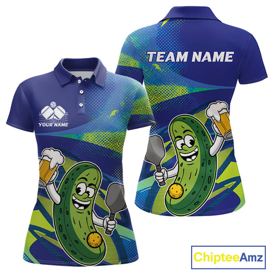 Custom Funny Pickles Play Pickleball Women Polo Shirts, Pickleball Team Shirt IPHW9437