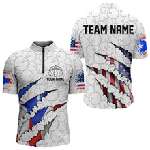 Load image into Gallery viewer, Personalized Puerto Rico Flag Bowling Quarter-Zip Shirts For Men, Puerto Rico Bowling Jerseys IPHW8805