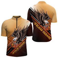 Load image into Gallery viewer, Personalized Tribal Eagle Bowling Men Quarter-Zip Shirts, Eagle Bowling Team Bowling League Shirt IPHW8806