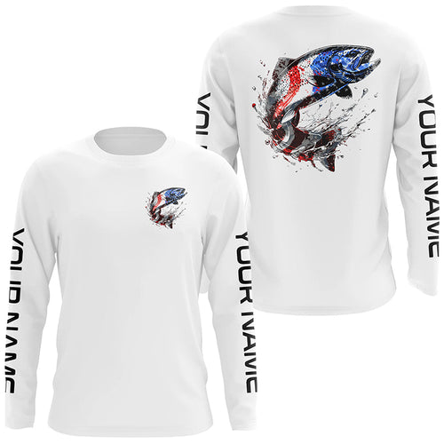 Custom Patriotic American Flag Trout Fishing Shirts, Trout Fishing Tournament Jerseys IPHW6902