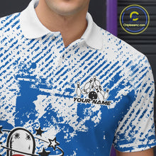 Load image into Gallery viewer, Blue Custom Funny Drunk Bowling Ball And Pin Bowling Beer Men Polo Shirt, Bowler Jersey IPHW11238