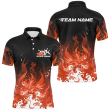 Load image into Gallery viewer, Custom Flame Bowling Shirts For Men, Team Name Orange Bowling League Shirts Bowlers Outfits IPHW7404