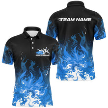 Load image into Gallery viewer, Custom Blue Flame Bowling Shirts For Men, Team Name Bowling League Shirts Bowlers Outfits IPHW7405