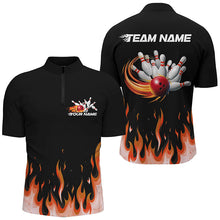 Load image into Gallery viewer, Custom Flame Bowling Shirts For Men, Bowling Team Shirts With Name Bowling League Shirt IPHW7406