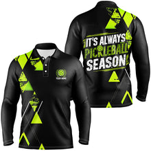 Load image into Gallery viewer, Men'S Pickleball Shirts With Custom Name Sayings "It'S Always Pickleball Season" | Green IPHW6913