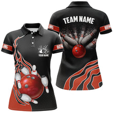 Load image into Gallery viewer, Red Flame Bowling Polo Shirts For Women, Custom Bowling Team Jerseys Bowler Outfits IPHW5216