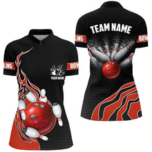 Load image into Gallery viewer, Red Flame Bowling Polo Shirts For Women, Custom Bowling Team Jerseys Bowler Outfits IPHW5216