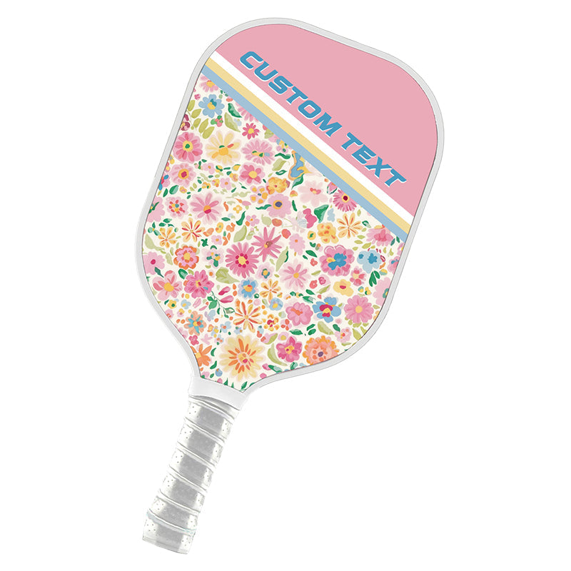 Custom Preppy Flower Pattern Pickleball Paddles, Cottage Floral Pickleball Team Paddle Pickleball Racket IPHW7708