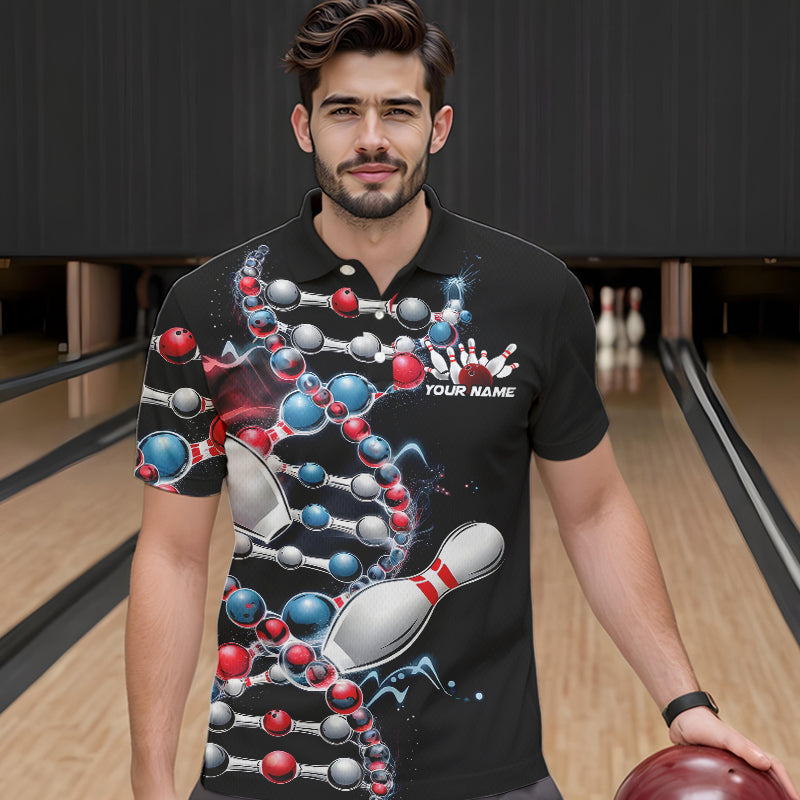 Bowling Is In My Dna Custom Bowling Polo Shirts For Men, Bowling Team Bowling League Shirt IPHW8372